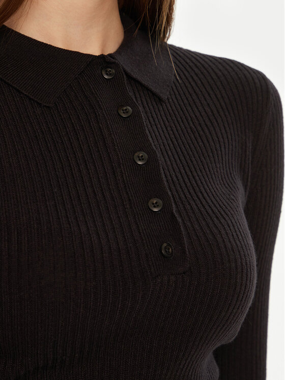 Brave Soul Brave Soul Sweater LK-248POLOBLK Fekete Slim Fit