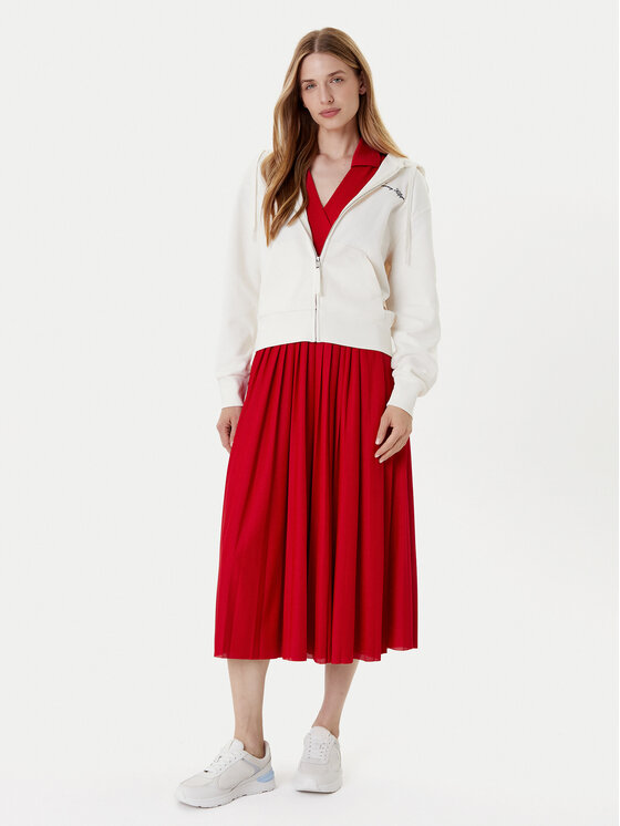 Tommy Hilfiger Tommy Hilfiger Džemperis ar kapuci Script WW0WW45742 Écru Regular Fit