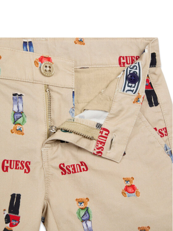 Guess Guess Bavlnené šortky N6RD03 WFY91 Béžová Regular Fit