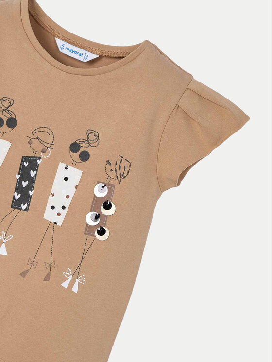 Mayoral Mayoral T-Shirt 3015 Beżowy Regular Fit