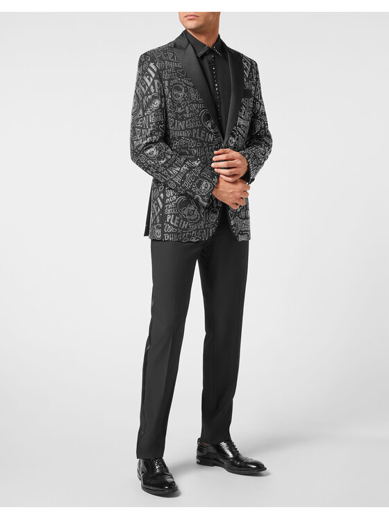 PHILIPP PLEIN PHILIPP PLEIN Marynarka 4947 Czarny Fitted Fit