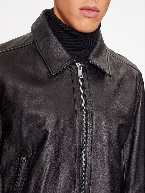 BOSS Boss Giacca di pelle Mapson3 50499425 Nero Regular Fit