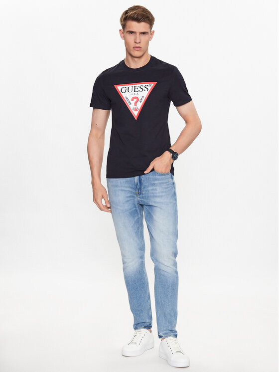 Guess Guess Tričko M2YI71 I3Z14 Tmavomodrá Slim Fit