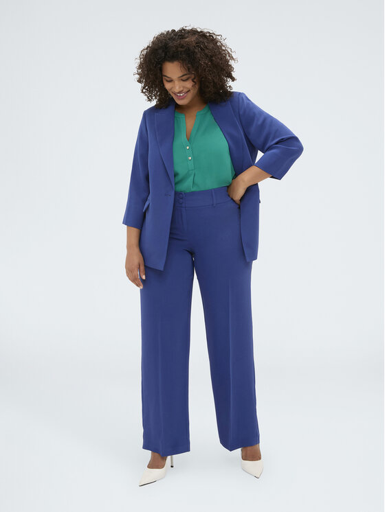 Fiorella Rubino Fiorella Rubino Pantaloni di tessuto P033T005263N024 Turchese Regular Fit