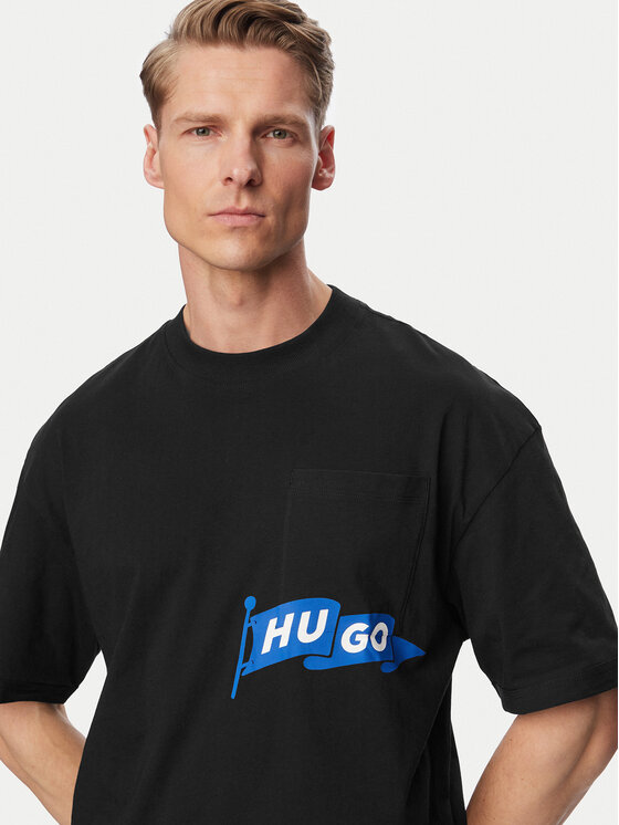 HUGO HUGO Tričko Nohacrop 50556406 Čierna Loose Fit