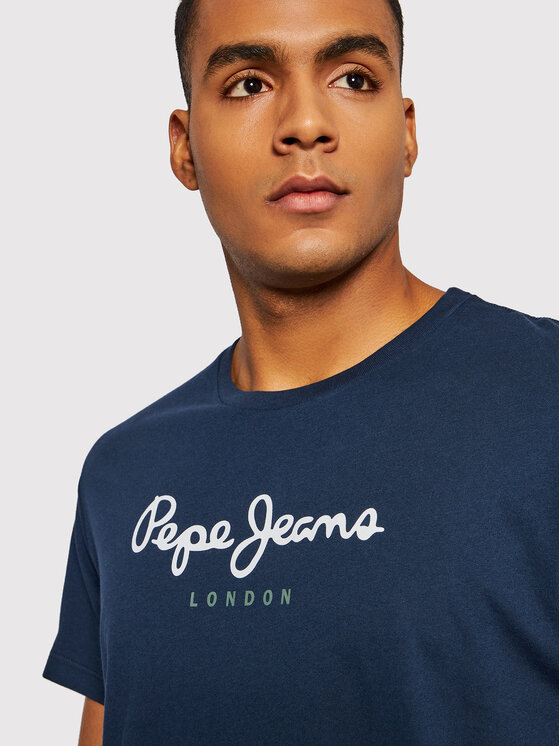 Pepe Jeans Pepe Jeans T-Shirt Eggo PM508208 Tmavomodrá Regular Fit