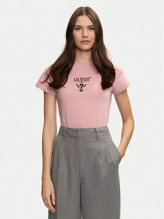 Guess Guess Тишърт Colette V4YI21 KCDH1 Розов Regular Fit