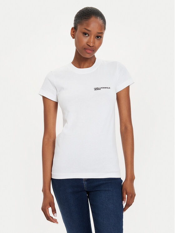 Karl Lagerfeld Jeans Karl Lagerfeld Jeans Tricou 241J1700 Alb Slim Fit