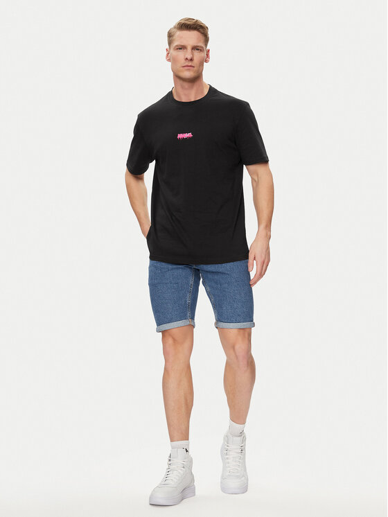 HUGO Hugo Majica Dindion 50509966 Črna Relaxed Fit
