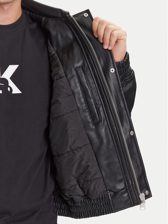 Karl Lagerfeld Jeans Karl Lagerfeld Jeans Μπουφάν από απομίμηση δέρματος A3M15035 Μαύρο Regular Fit