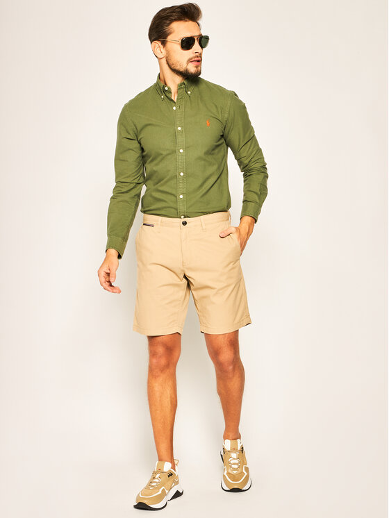 Tommy Hilfiger Tommy Hilfiger Szorty materiałowe Brooklyn Light Twill MW0MW13536 Beżowy Regular Fit