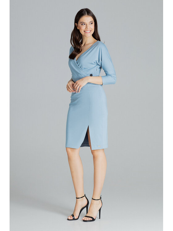 Lenitif Lenitif Vestito L086 Blu Regular Fit