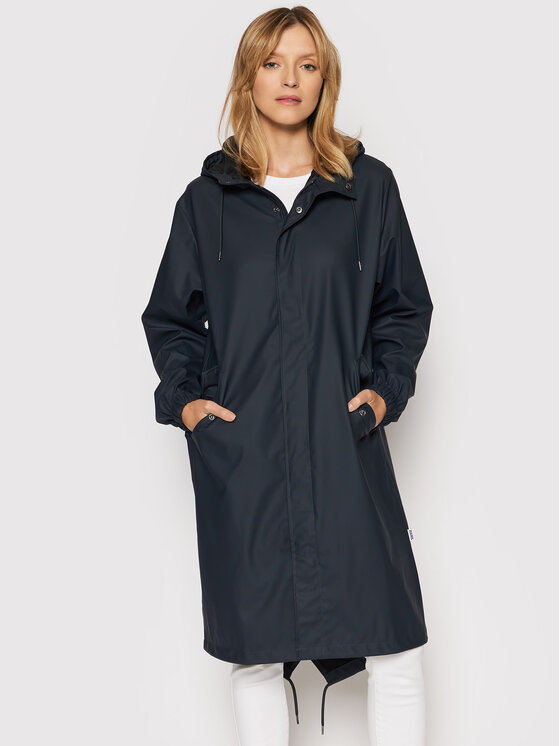 Rains Rains Kurtka przeciwdeszczowa Unisex 18140 Granatowy Regular Fit