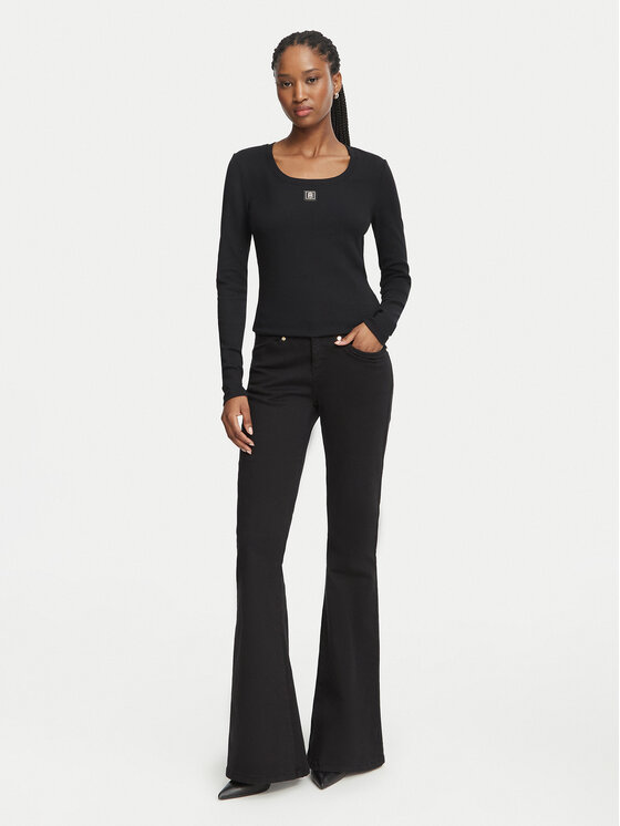 Fracomina Fracomina Blūze FP26WT3034J40101 Melns Slim Fit