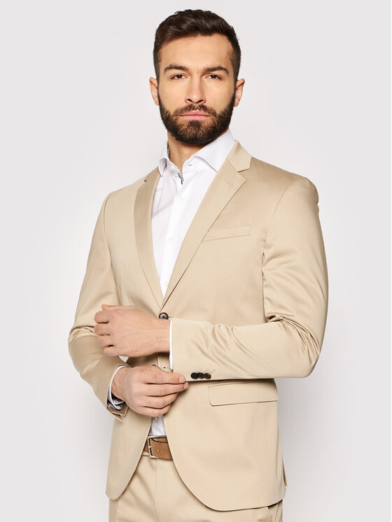 JOOP! JOOP! Obleka 17 Js-44Damon-Gun 30026523 Bež Extra Slim Fit
