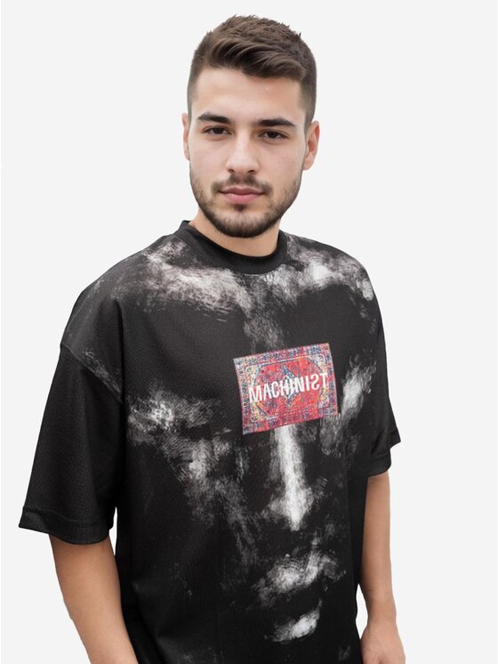 Machinist Machinist T-Shirt Koszulka Z Krótkim Rękawem Oversize Czarna Machinist No Need No Time L Czarny Oversize