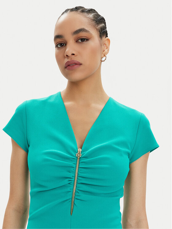 Rinascimento Rinascimento Kokteiļkleita CFC0117728003 Tirkīzs Slim Fit