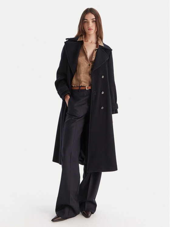 Marella Marella Cappotto di lana Balcone 2523016112 Blu scuro Regular Fit