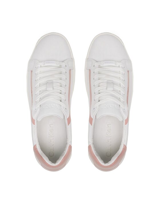 Calvin Klein Calvin Klein Sneakers Logo Cupsole Lace Up HW0HW01353 Alb