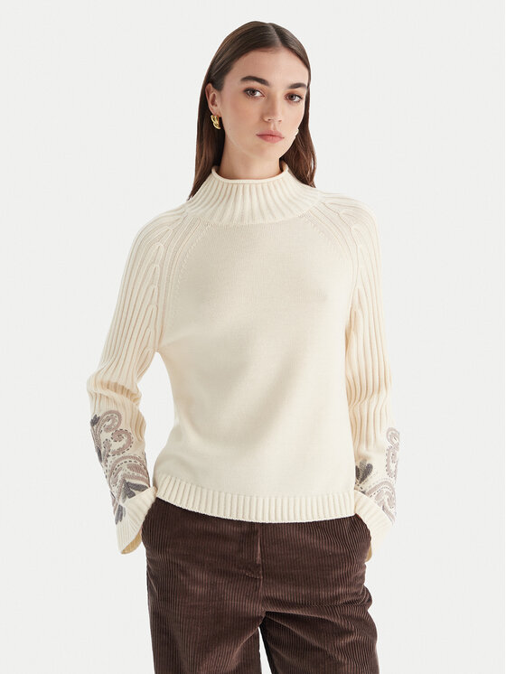 Luisa Spagnoli Luisa Spagnoli Golfas Manico 100198 Écru Regular Fit
