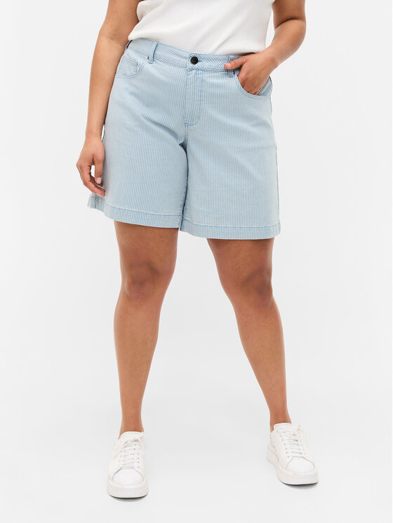 Zizzi Zizzi Pantaloni scurți de blugi J10886B Albastru celest Regular Fit
