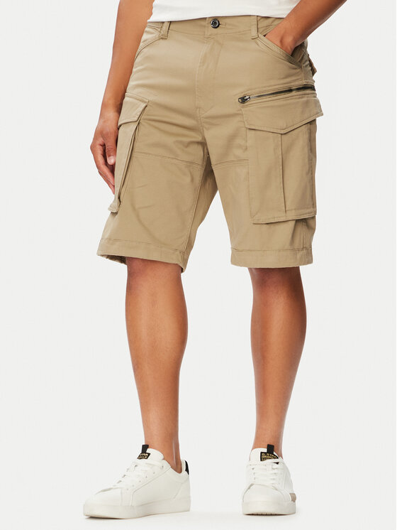 G-Star Raw Kratke hlače iz tkanine Rovic D08566-5126-239 Bež Relaxed Fit