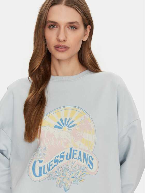 Guess Jeans Guess Jeans Bluză W5GQ16 K68I4 Albastru celest Regular Fit