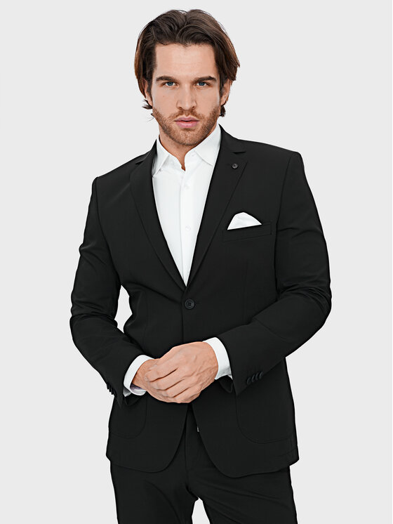 Evenemen Evenemen Marynarka Nylo Czarny Slim Fit