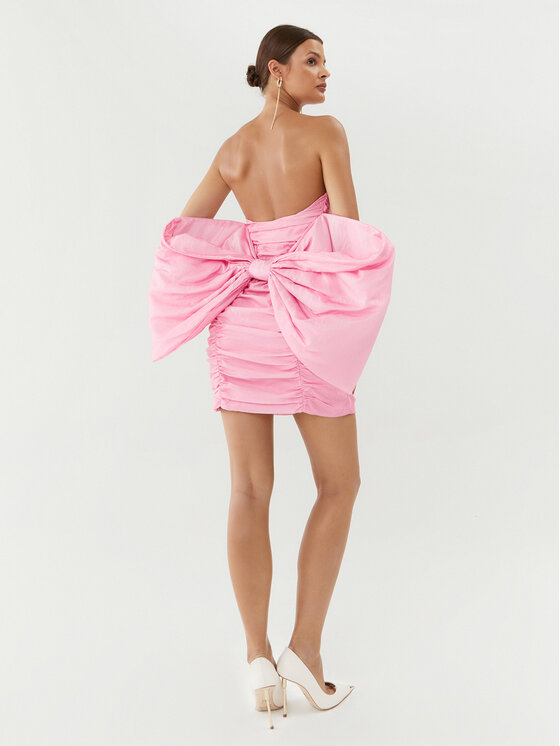 ROTATE ROTATE Cocktail obleka Sheer 111180465 Roza Slim Fit