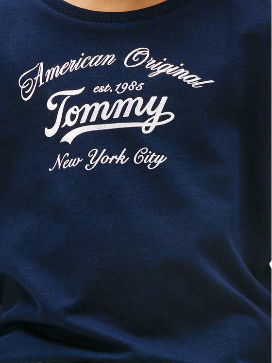 Tommy Hilfiger Tommy Hilfiger T-Shirt Script KG0KG08636 Granatowy Regular Fit
