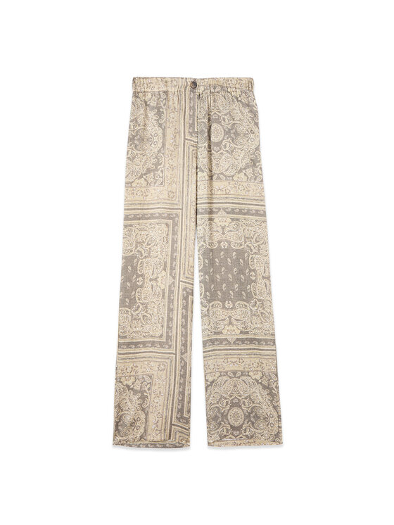 Oltre Oltre Pantaloni di tessuto P015J002472N0R2 Crema Baggy Fit