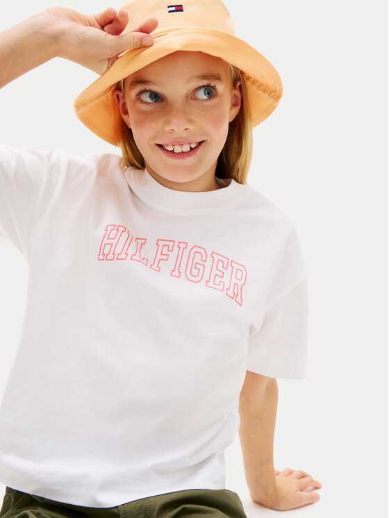 Tommy Hilfiger Tommy Hilfiger Tricou KG0KG09523 Alb Regular Fit