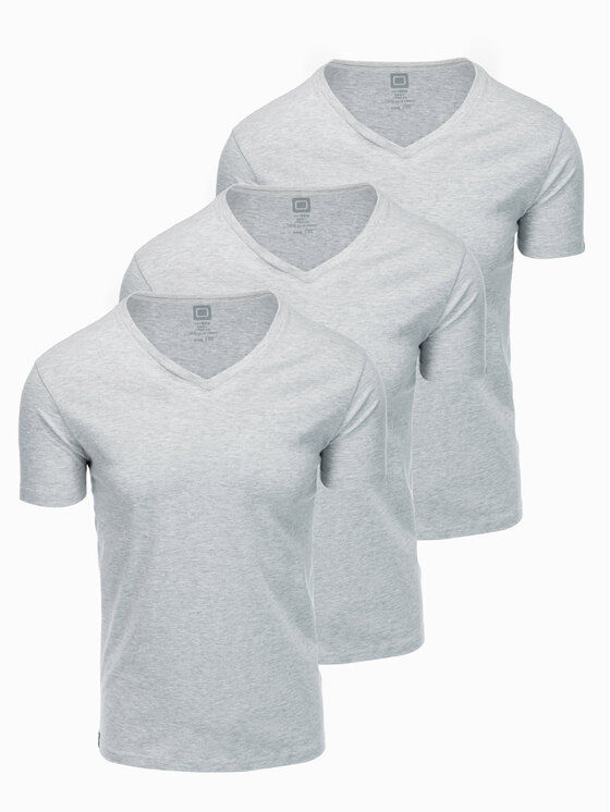Ombre Ombre 3-dílná sada T-shirts Z29 Šedá Regular Fit