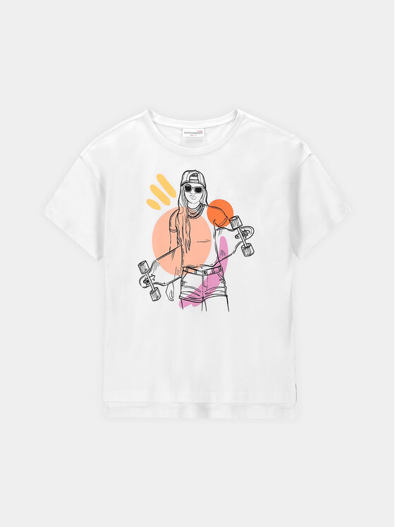 Coccodrillo Coccodrillo Тишърт WC4143202CEJ Бял Regular Fit
