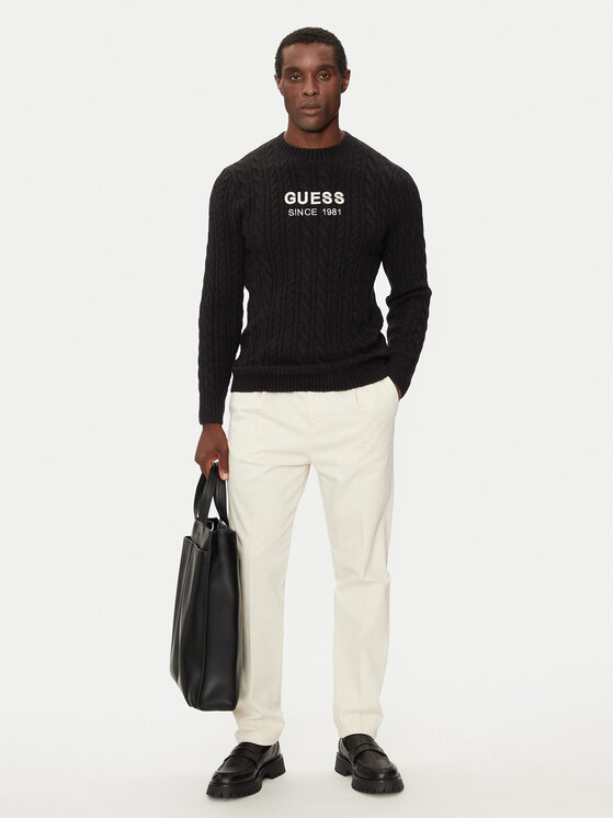 Guess Guess Džemperis M4BR11 Z3HA2 Melns Regular Fit