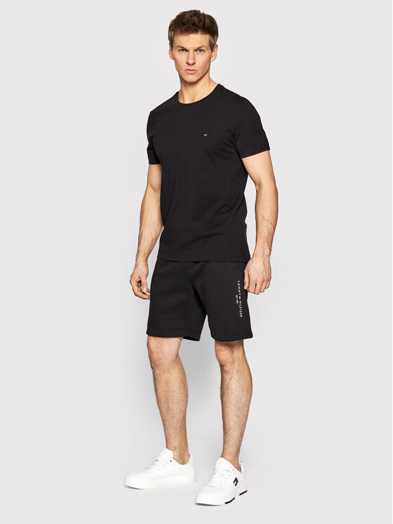 Tommy Hilfiger Tommy Hilfiger Pantaloni scurți sport Logo MW0MW22198 Negru Regular Fit