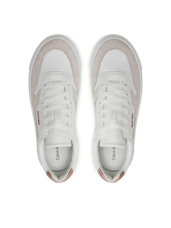 Calvin Klein Calvin Klein Laisvalaikio batai Cupsole Lace Up W/Ml Mix M HW0HW02114 Balta