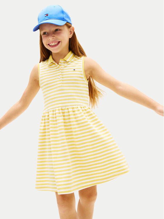 Tommy Hilfiger Tommy Hilfiger Ежедневна рокля KG0KG08486 Светложълт Regular Fit