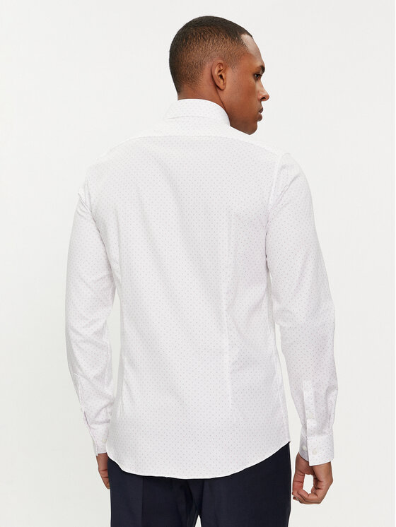 Calvin Klein Calvin Klein Koszula Micro Dot K10K112884 Biały Slim Fit