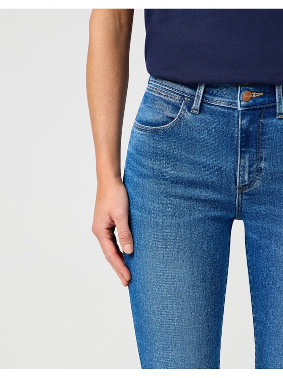 Wrangler Wrangler Jeansy HIGH SKINNY Niebieski Skinny Fit