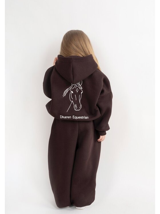 DKaren Sport DKaren Sport Komplet bluza i spodnie materiałowe EQ-K-B27 001 Brązowy Balloon Fit