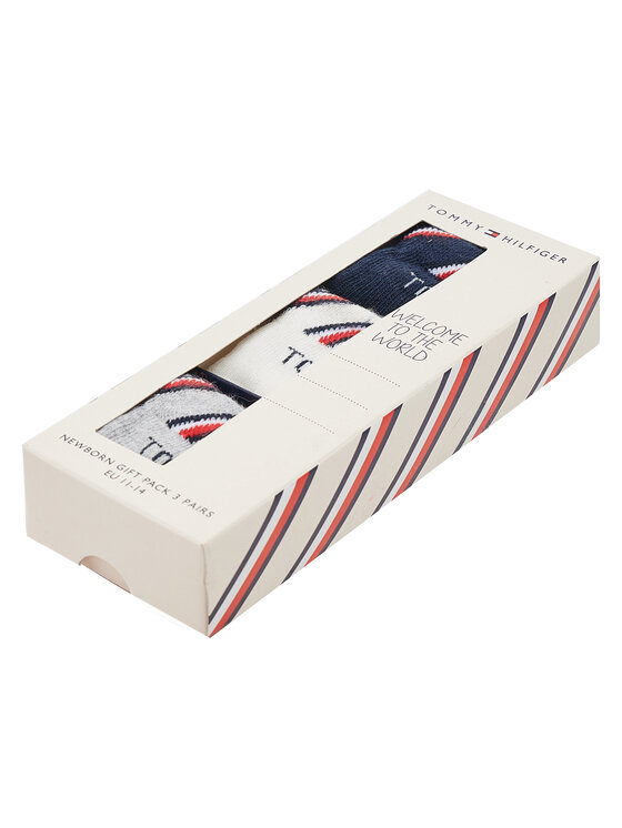 Tommy Hilfiger Tommy Hilfiger Sada 3 párů dětských vysokých ponožek 701220277 Barevná