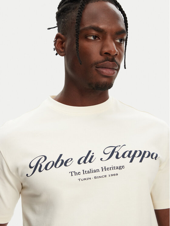 Robe di Kappa Robe di Kappa Marškinėliai Robe Giovani Tozeur 61151CW Écru Regular Fit