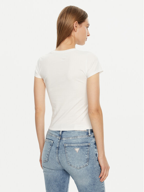 Guess Guess T-Shirt W5RI29 KA0Q1 Biały Regular Fit