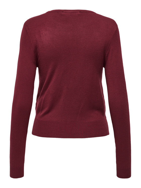ONLY ONLY Sweter Venice 15333989 Bordowy Regular Fit