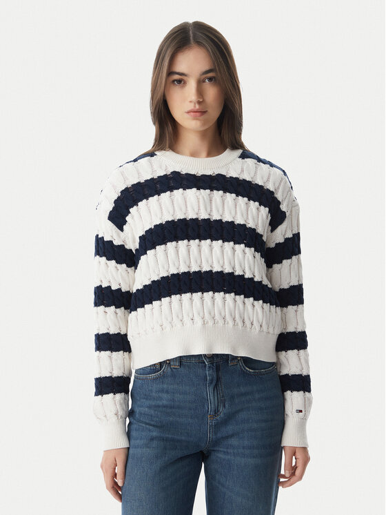 Tommy Jeans Sweater DW0DW22926 Sötétkék Loose Fit