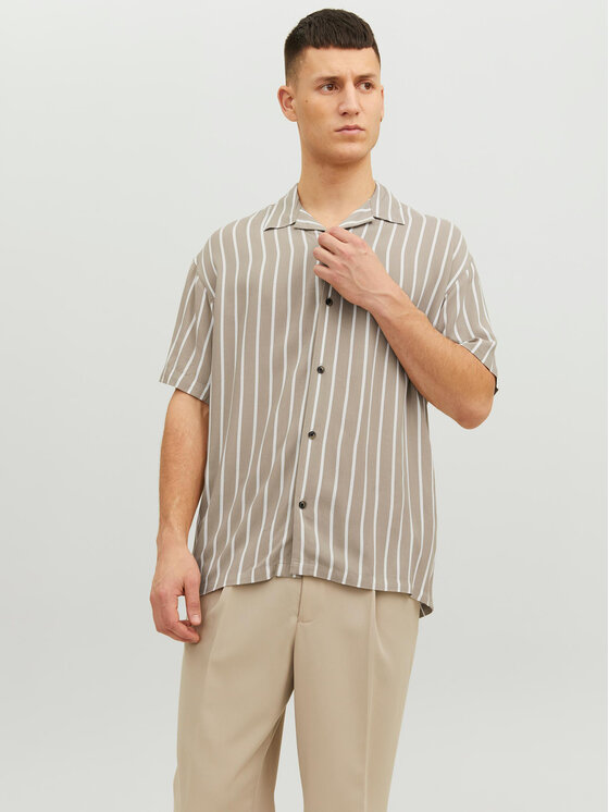 Jack & Jones Jack & Jones Košeľa Jeff 12220423 Béžová Relaxed Fit