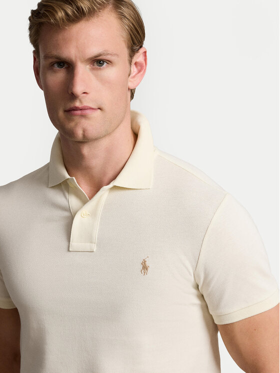 Polo Ralph Lauren Polo Ralph Lauren Poloshirt 710536856417 Écru Slim Fit