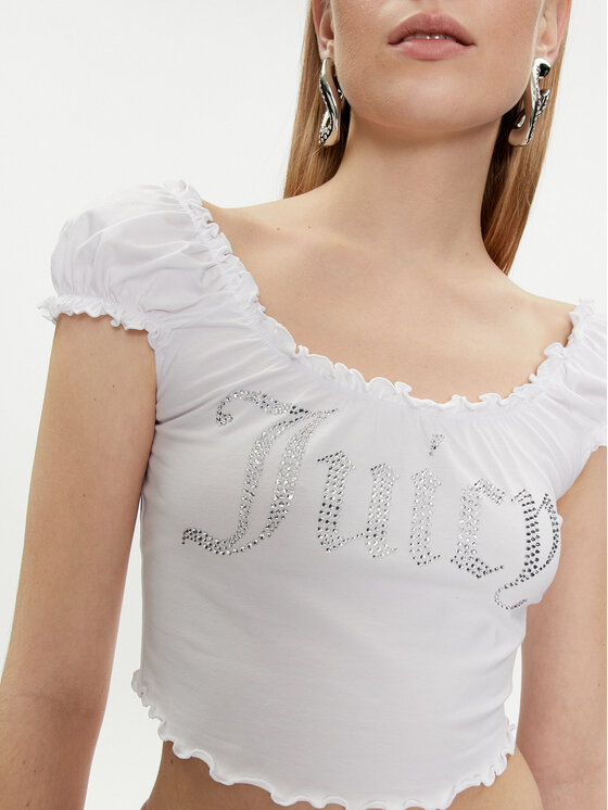 Juicy Couture Juicy Couture Majica Brodie JCWCT23309 Bijela Regular Fit