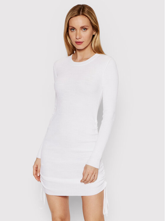 DeeZee Плетена рокля Isabella 14883 Бял Slim Fit